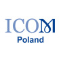 Logotyp składa się z jasno błękitnego napisu ICO i granatowego M. Poniżej napis Poland.