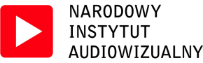   Logotyp składa się z czerwonego znaku z białą strzałką i napisu: Narodowy Instytut Audiowizualny.