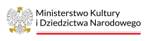 Logotyp składa się ze znaku orła białego z żółtą koroną i żółtymi szponami oraz napisu czarną czcionką:  Ministerstwo Kultury i Dziedzictwa Narodowego. 
