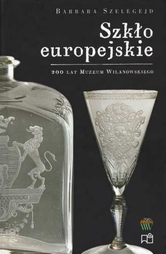 Okładka do publikacji "Szkło europejskie". Na froncie kieliszek i karafka. 