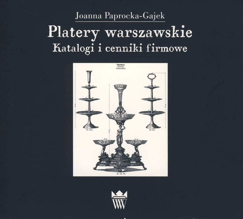 Okładka do publikacji "Platery warszawskie - płyta DVD". Na ciemnym tle grafika z przedstawieniem trzech pater. 